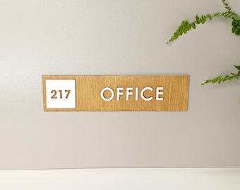Personalized Wooden Door Sign: Custom Office Decor