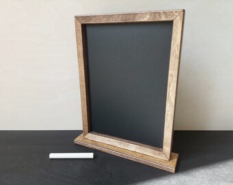 Rustic Chalkboard with Wooden Frame and Stand l Blackboard for Cafes, Bars and Home l Homeschooling l  To-Do list l A4, A5