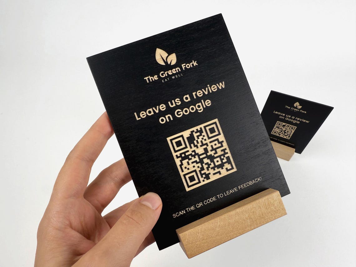 Code Save Plaque Personalized Engraved QR Code Plaque | Business Display With Logo ...