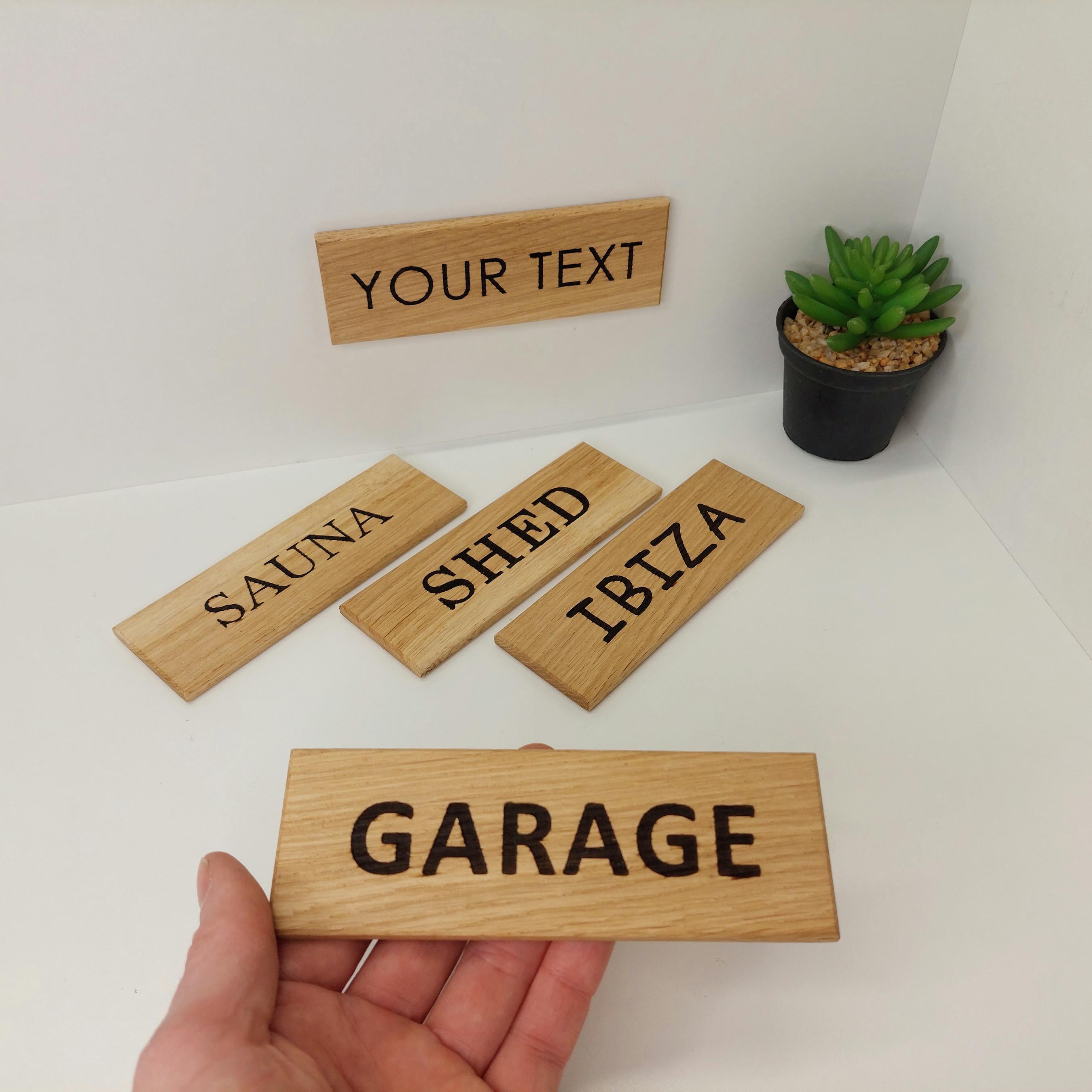 Personalized Oak Wood Sign: Engraved Door Plaque, Rustic Home Decor