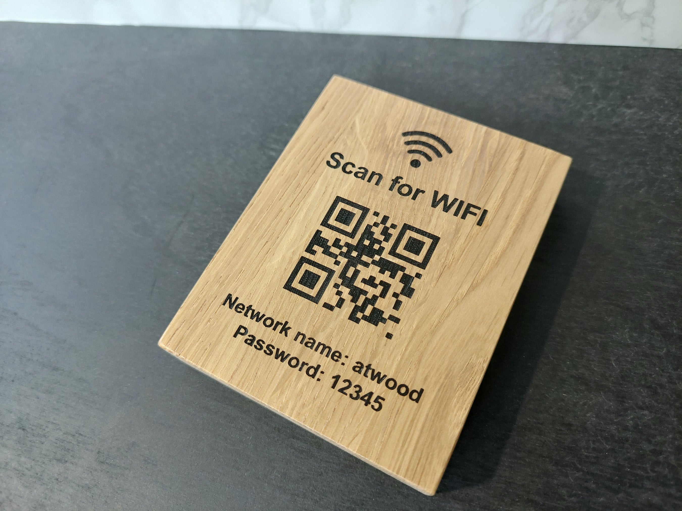 Scan for WiFi sign | QR code sign | Wooden QR code sign | WiFi Access | Editable WiFi Sign | Custom Wooden Sign
