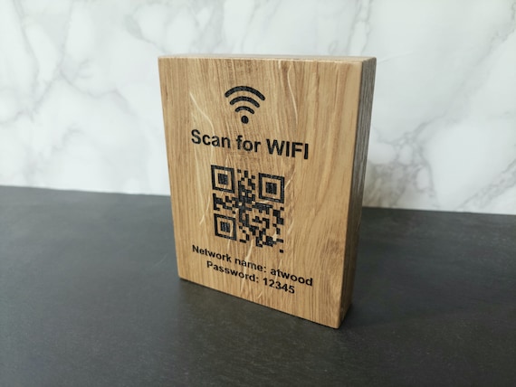 Scan for WiFi sign | QR code sign | Wooden QR code sign | WiFi Access | Editable WiFi Sign | Custom Wooden Sign