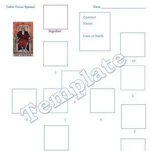 Celtic Cross Tarot Spread Journal Page with Signifier Card Instructions