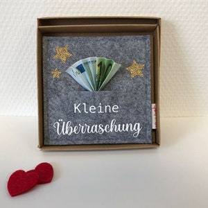 Filz-Geschenktasche für Gutschein/Geldgeschenk, Wunscherfüller: KLEINE ÜBERRASCHUNG
