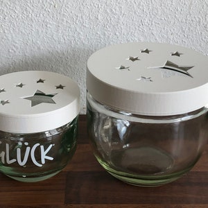 MAXI lid for big brother of GLÜCK jam jar stars, closed