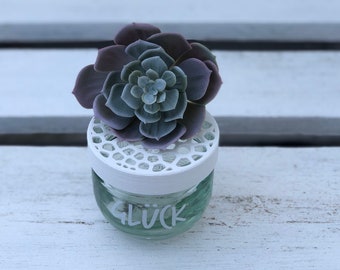 Flower Saver Voronoi Design Lucky Jam Jar
