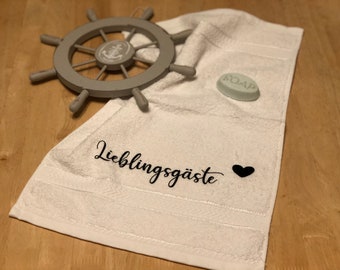 Guest towel white saying, favorite guests