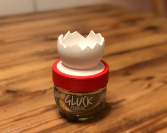 Glück-Eier-Schale für das Glück-Marmeladenglas