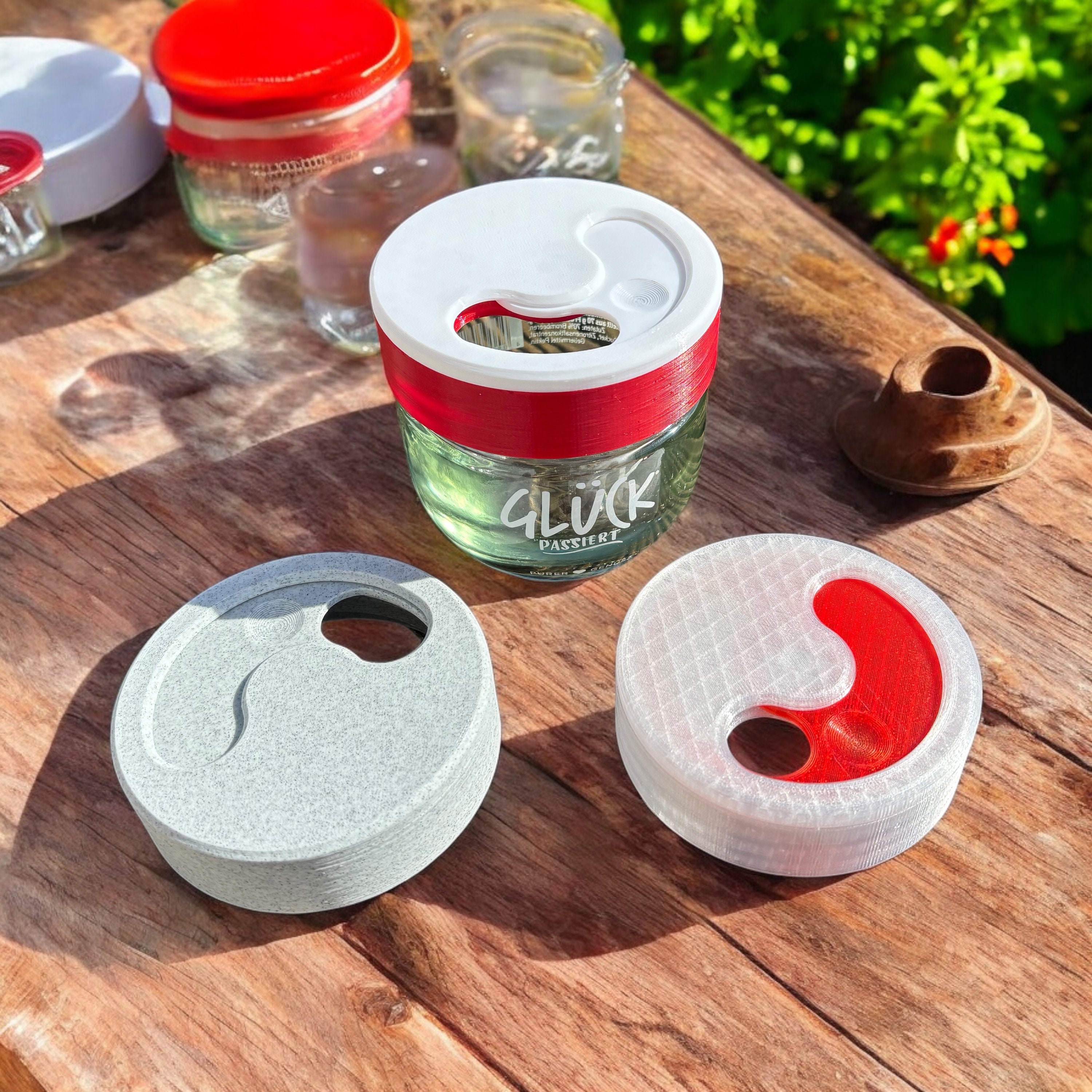 Schiebe-deckel, Streuer Für Das Glück-marmeladenglas, Küchen Deko, Geschenk