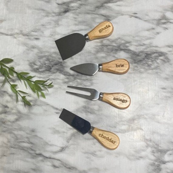 Engraved Wooden Cheese Knife Set Cheddar Asiago Gouda & Etsy