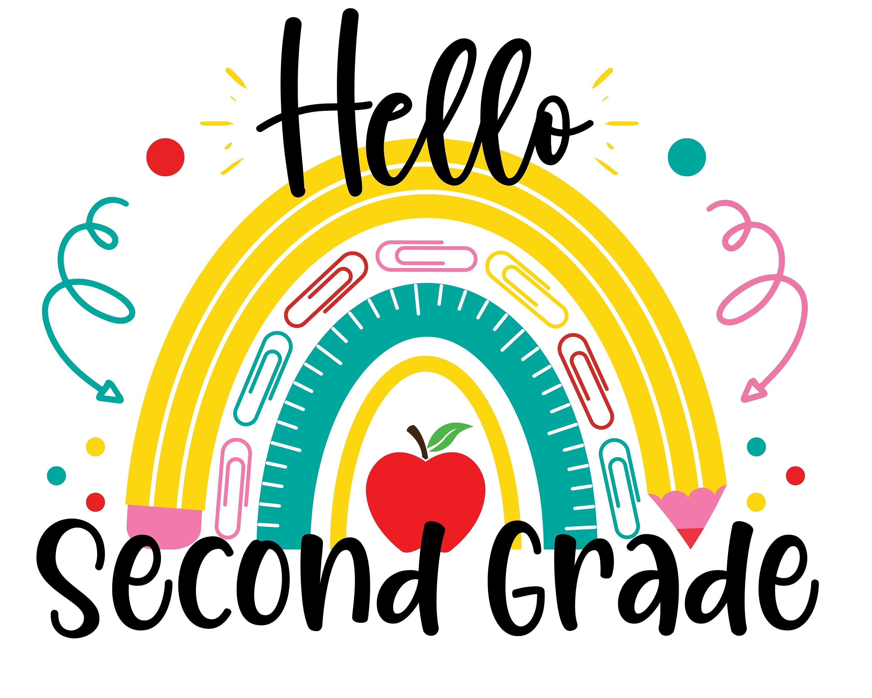 Hello 2nd Grade PNG Instant Download Back to School - Etsy