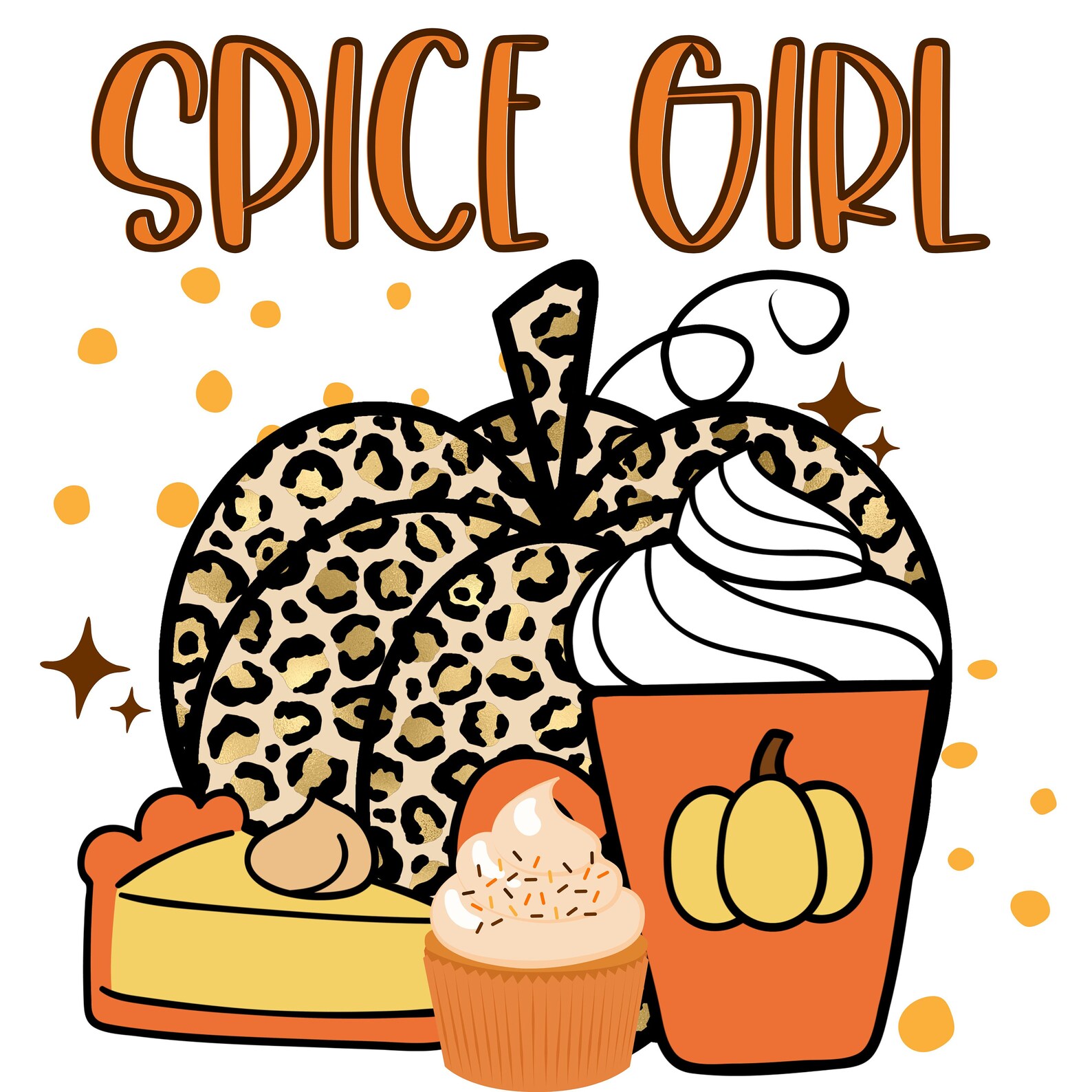 Pumpkin Spice PNG Instant Download Pumpkin Pie Latte Leopard - Etsy