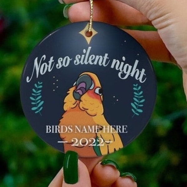 Cute Birb Christmas Ornaments, Funny Parrot Christmas presents, Personalized Christmas gift.