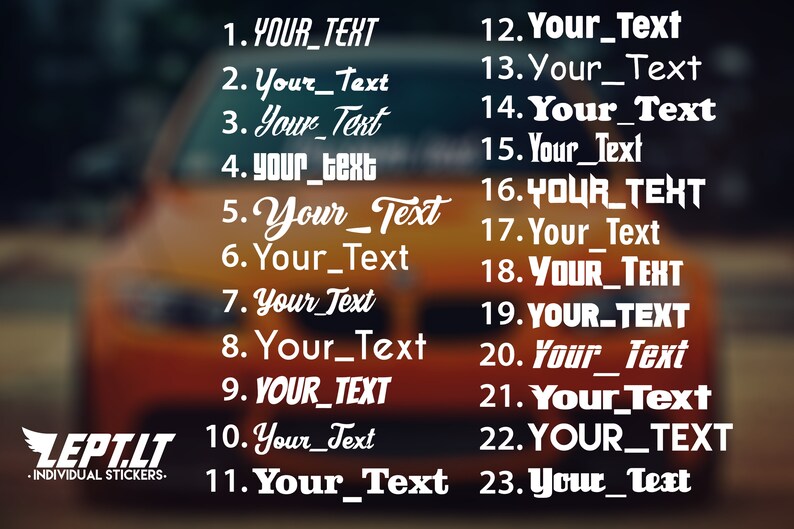 Text Banner Sticker Custom Text Sticker | Windshield | Banner | Decal | Sticker | Car ...
