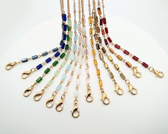 2 in 1 mask/glasses chain, colorful glass beads, delicate chains for glasses and masks