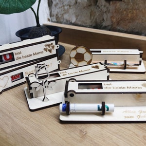 Confezione regalo di cioccolato personalizzata con incisione, confezione di tavoletta di cioccolato Duplo/Kinder, regalo in denaro, il tuo regalo inciso, du ...., der...