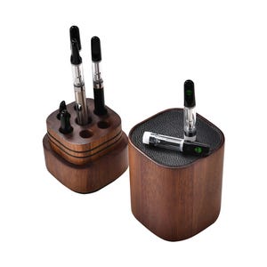 High-End Acacia Wood Vape Organizer - A Unique Design for Your Vaping Collection