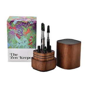 High-End Acacia Wood Vape Organizer - A Unique Design for Your Vaping Collection