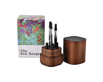 High-End Acacia Wood Vape Organizer - A Unique Design for Your Vaping Collection