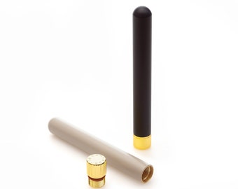2 Pack Brass Doob Tube Smell Proof | Moisture-Resistant Joint Container | Odor Sealing blunt holder with Cone Holding Cap | Black & Gray