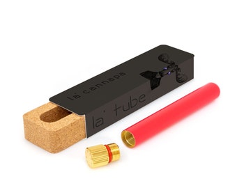 La'Cannapa Brass Doob Tube Smell Proof | Moisture-Resistant Joint Container | Odor Sealing Joint case with Cone Holding Cap |weed case|Red