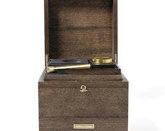Smell Proof Brown Ash Wood Stash Box Kit - Elevate Your Cannabis Experience with the Ultimate Lockable Ash Wood Stash Box and Accessories