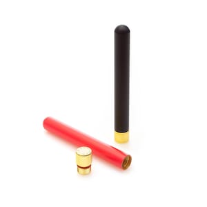 2 Pack Brass Doob Tube Smell Proof | Moisture-Resistant Joint Container | Odor Sealing blunt holder with Cone Holding Cap | Black & Red