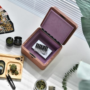 Smell Proof Leather Stash Box Kit-Elevate Your Experience with the Ultimate Lockable box with rolling tray grinder & ashtray