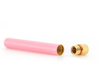 La'Cannapa Brass Doob Tube Smell Proof | Moisture-Resistant Joint Container | Odor Sealing Joint case with Cone Holding Cap |weed case|Pink