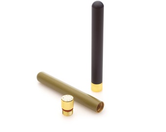 2 Pack Brass Doob Tube Smell Proof | Moisture-Resistant Joint Container | Odor Sealing blunt holder with Cone Holding Cap | Black & Olive