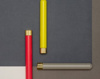 3 Pack Brass Doob Tube Smell Proof | Moisture-Resistant Joint Container | Air tight blunt holder with Cone Holding Cap | Gray, Lemon & Red