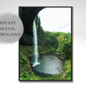 Silver Falls Oregon Wall Art | Digital Download | Waterfall Art | Oregon Photos | Nature Wall Art | Instant Download | Instant Wall Art