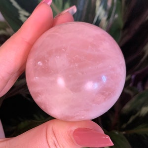 Rose Quartz Sphere with Rainbows