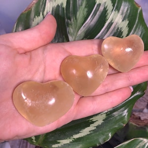 Honey Calcite Heart