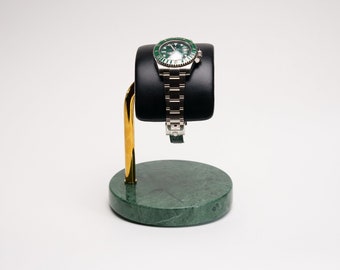 Soho Watch Stand (Green Base Gold Rod)