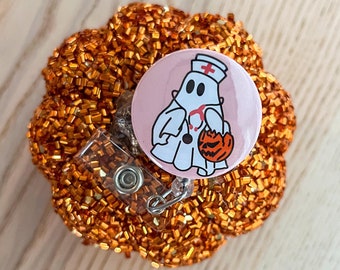 Ghost Retractable Badge Reel, Halloween Nurse Gift, Spooky Key Card, Halloween badge reel, halloween badge reel, cute nurse badge reel