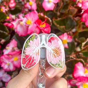 Respiratory therapist bade reel, respiratory student,  nurse badge reel, gift for nurse, badge reel, lungs badge reel, anatomical badge reel