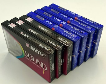 7 casetes clásicos sellados de 60 y 90 minutos, cinta de alta calidad, casete virgen para grabación doméstica, casete vacío para audiófilos Emtec TDK
