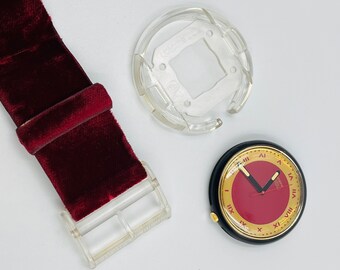 Swiss Made Swatch Rare Red Velvet Crystal Band Watch NIB s_wp_630ebbdc24237a56e7a9efd4.webp main image 4