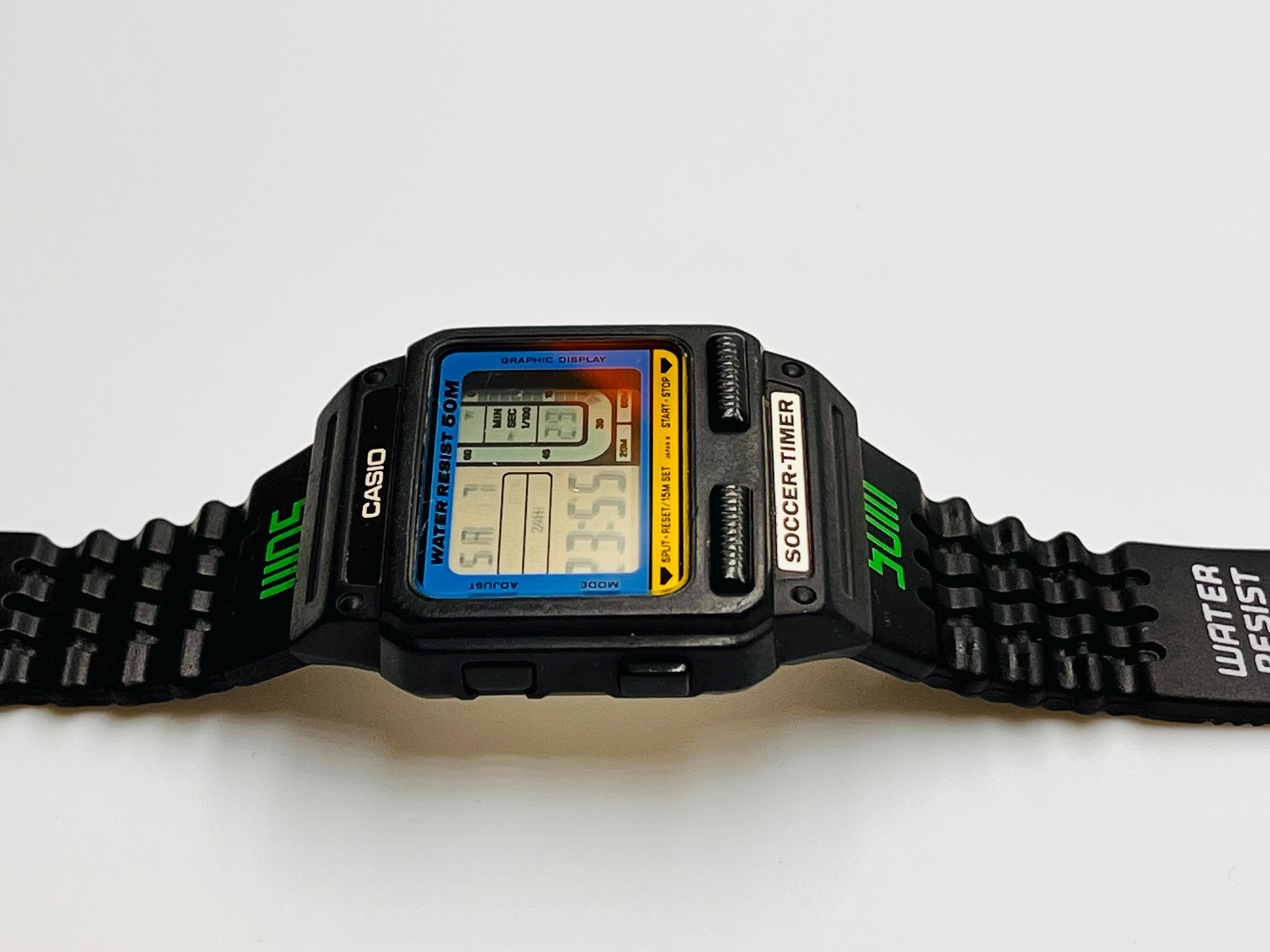 Vintage 1986 Casio Soccer Timer Watch SW-110, Digital Sports