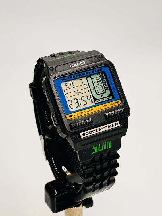 Vintage 1986 Casio Soccer Timer Watch SW-110, Digital Sports