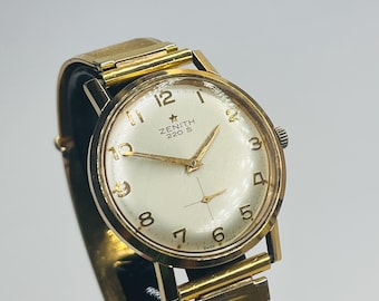 Vintage Zenith 220S Manual Wind Watch with Golden Bracelet