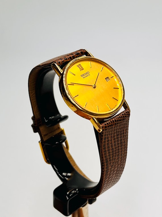 Vintage Seiko Dress Watch, Gold Dial, 1980s Quartz Movement - Etsy