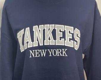 Vintage 90s New York Yankees Sweatshirt: Russell MLB Blue XL - Etsy