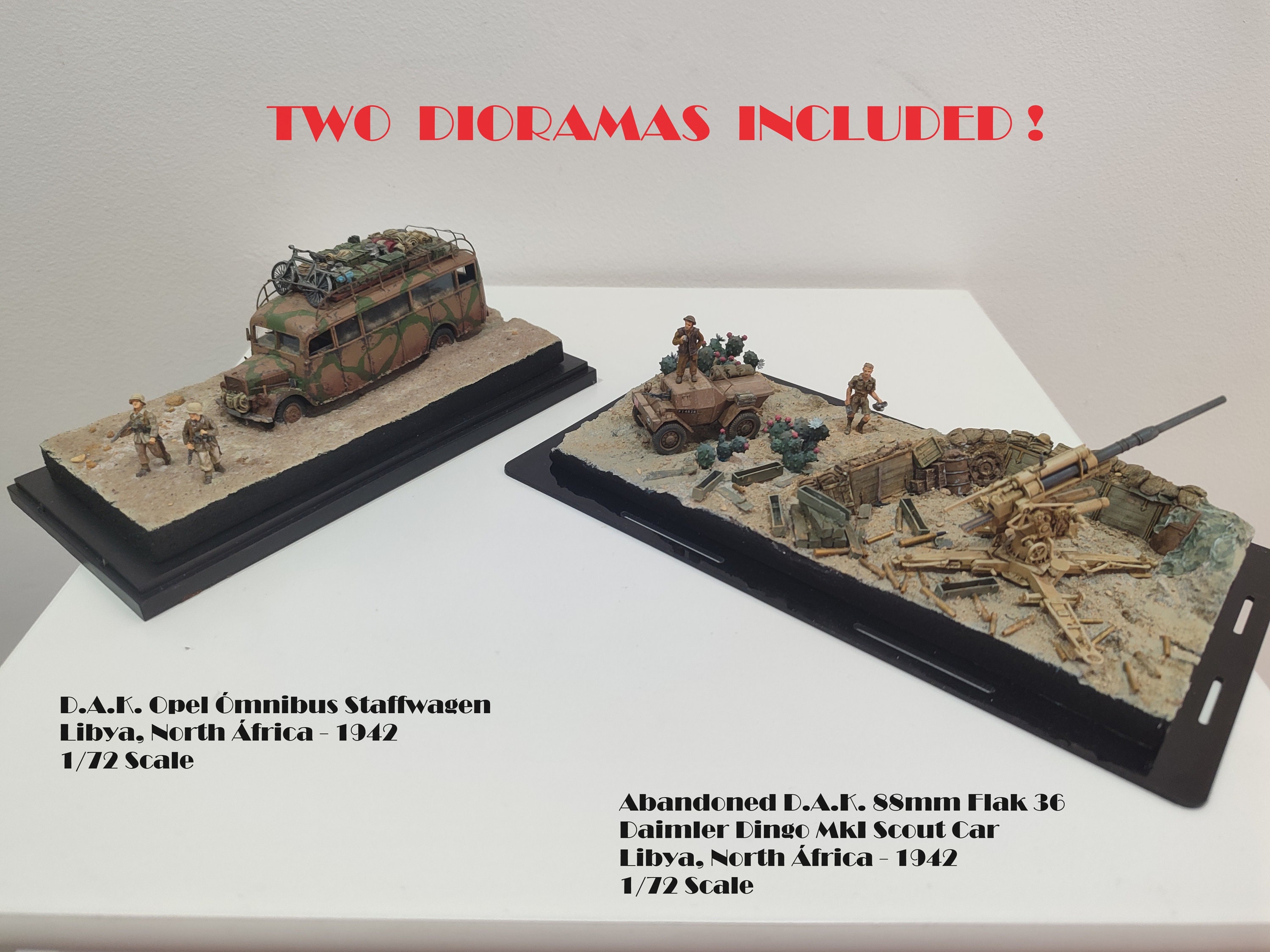 Two D.A.K. Dioramas Included, WW2 North Africa 1942 - 1/72 Scale