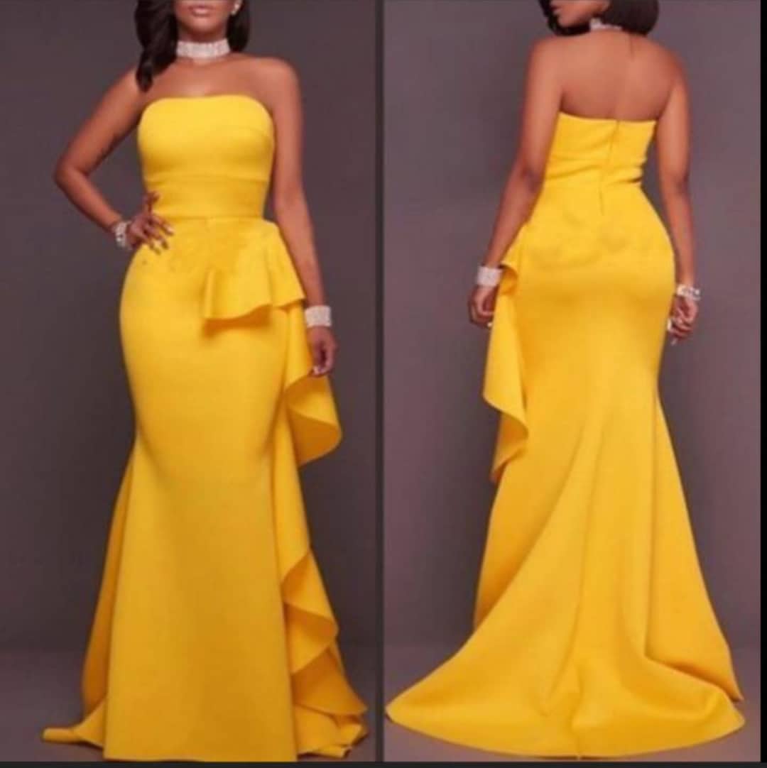 Yellow Dresses Long Evening Gown Yellow Prom Dresses - Etsy