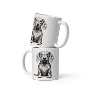 Dachshund White glossy mug