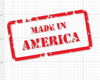 Made in America PNG Digital Download american usa born birth tag decal sticker print and cut silhouette cricut red white and blue flag