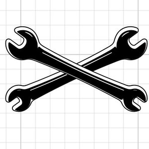 Crossed Wrench SVG Digital Download mechanic working man/woman wrench tool cricut silhouette tool box car electrical wood bolt screw cutfile