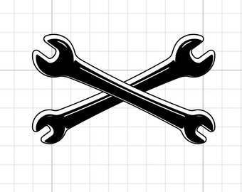 Clé croisée SVG Numérique Télécharger mécanicien travail homme/femme clé outil cricut silhouette boîte à outils voiture électrique boulon à bois vis fichier coupé